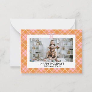 Tarjeta de Navidades de foto de Naranja rosado de