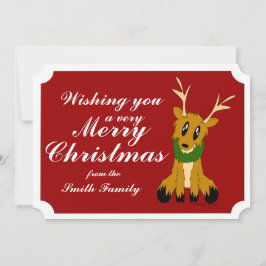 Tarjeta de Navidades de foto de renos de Navidades