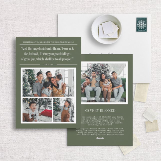 Tarjeta de Navidades de foto religiosos con cita (Subido por el creador)