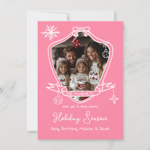Tarjeta de Navidades de fotografía con dibujos a m