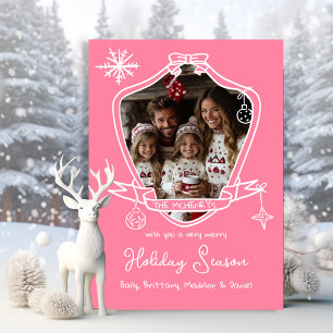 Tarjeta de Navidades de fotografía con dibujos a m