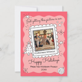 Tarjeta de Navidades de fotografía con dibujos de 