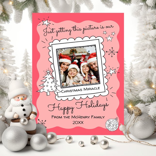 Tarjeta de Navidades de fotografía con dibujos de  (Subido por el creador)