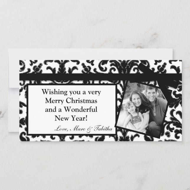 Tarjeta de Navidades de fotografía con marco de ci (Anverso)