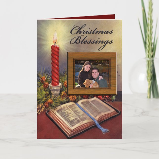 Tarjeta de Navidades de fotografía cristiana de la (Anverso)
