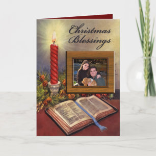 Tarjeta de Navidades de fotografía cristiana de la