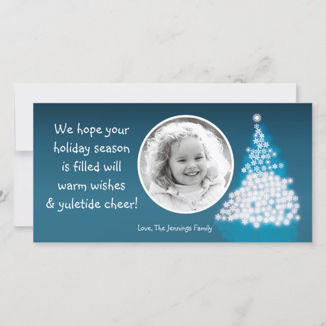 Tarjeta de Navidades de fotografía de árbol XMAS a (Anverso)