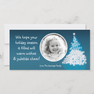 Tarjeta de Navidades de fotografía de árbol XMAS a
