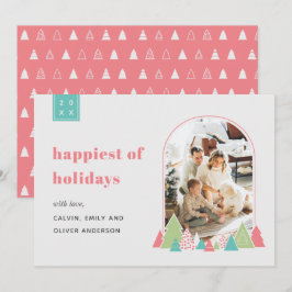 Tarjeta de Navidades de fotografía de árbol y arco