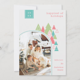 Tarjeta de Navidades de fotografía de árbol y arco