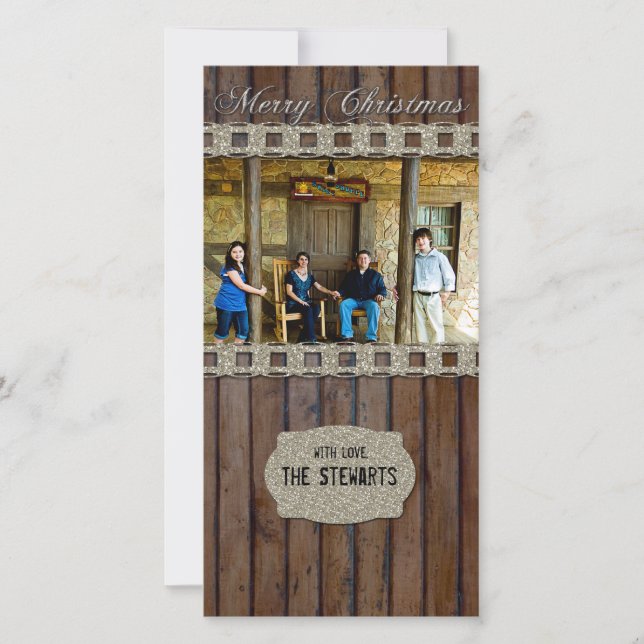 Tarjeta de Navidades de fotografía de campo platea (Anverso)