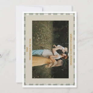 Tarjeta de Navidades de fotografía de Cute Gingham