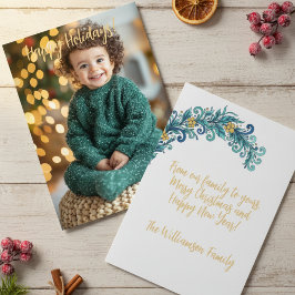 Tarjeta de Navidades de fotografía de elegancia fl
