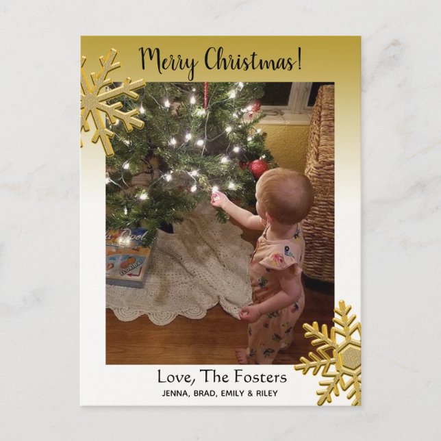 Tarjeta de Navidades de fotografía de la familia d (Anverso)