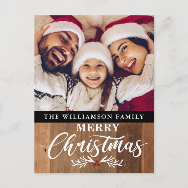 Tarjeta de Navidades de fotografía de la familia R (Anverso)