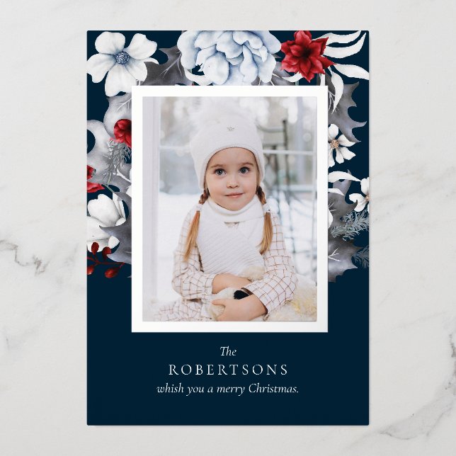 Tarjeta de Navidades de fotografía de la Marina de (Anverso)