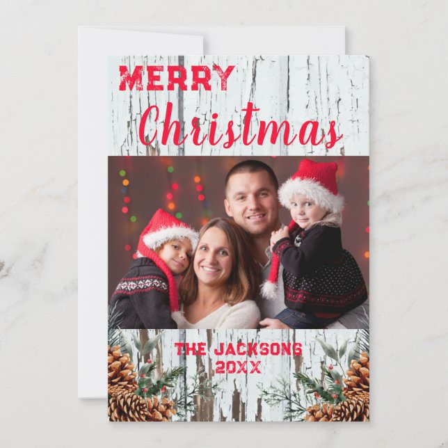 Tarjeta de Navidades de fotografía de países rusos (Anverso)