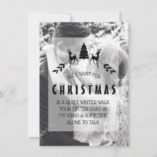Tarjeta de Navidades de fotografía de pareja román