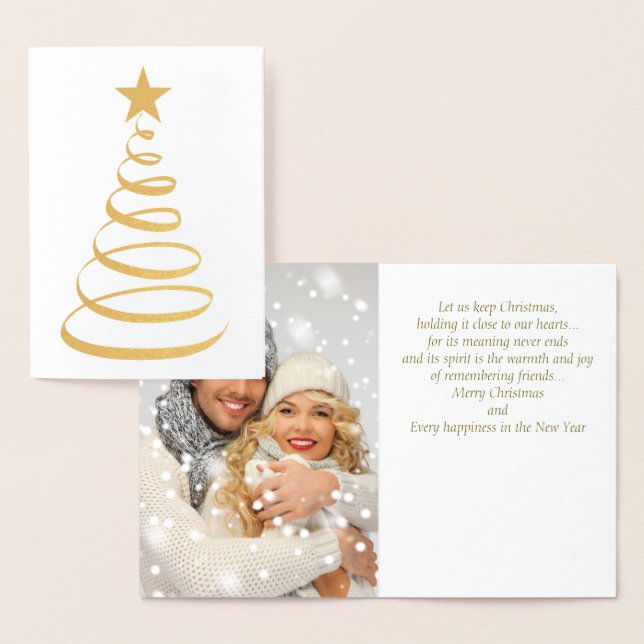 Tarjeta de Navidades de fotografía de Relieve meta (Demostración)