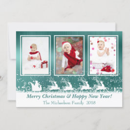 Tarjeta de Navidades de fotografía de Sleigh Snow 