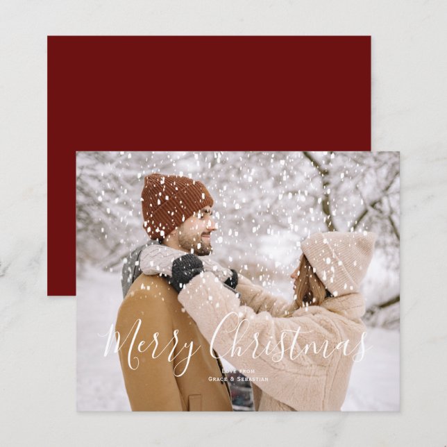 Tarjeta de Navidades de fotografía de superposició (Anverso / Reverso)