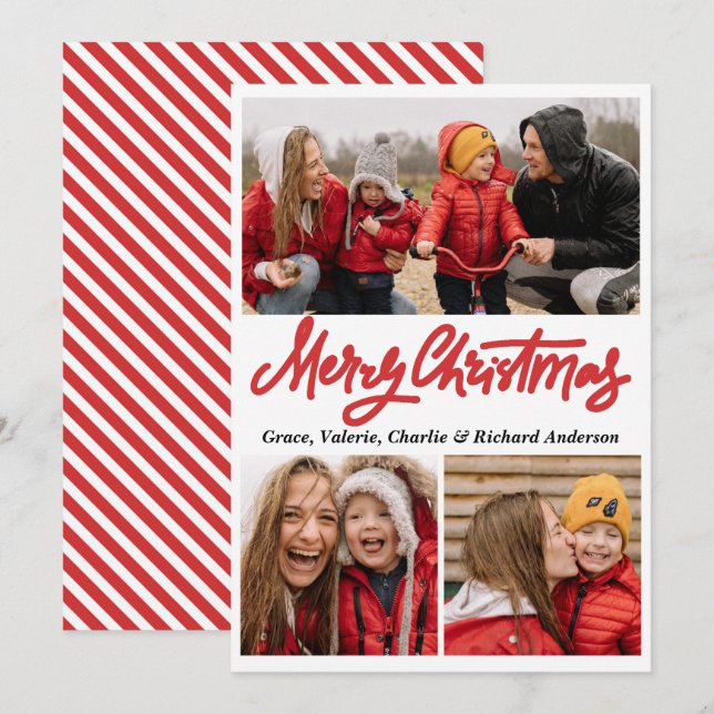 Tarjeta de Navidades de fotografía de tipografía a (Anverso / Reverso)