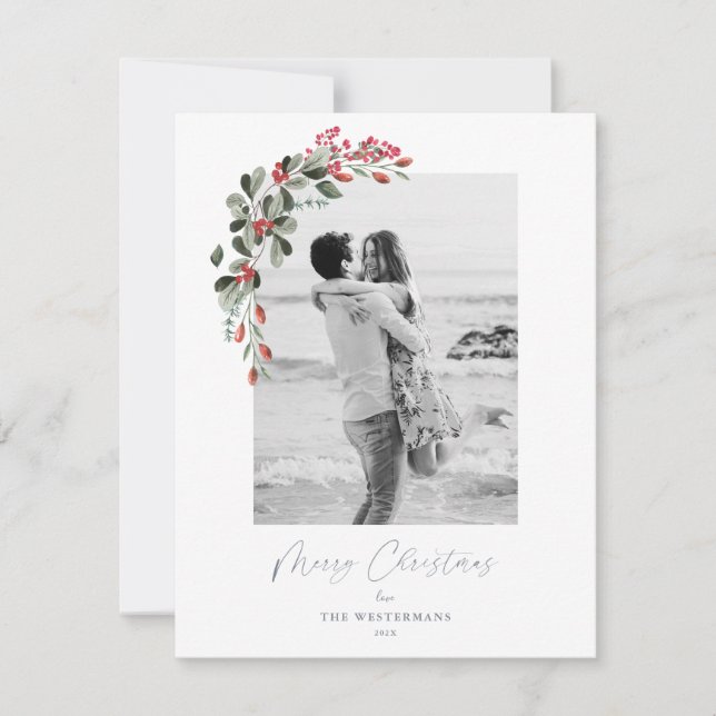 Tarjeta de Navidades de fotografía de vegetación b (Anverso)