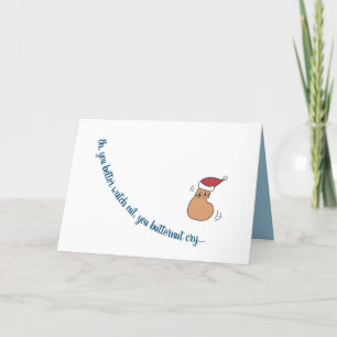 Tarjeta de Navidades de fotografía divertida "Butt
