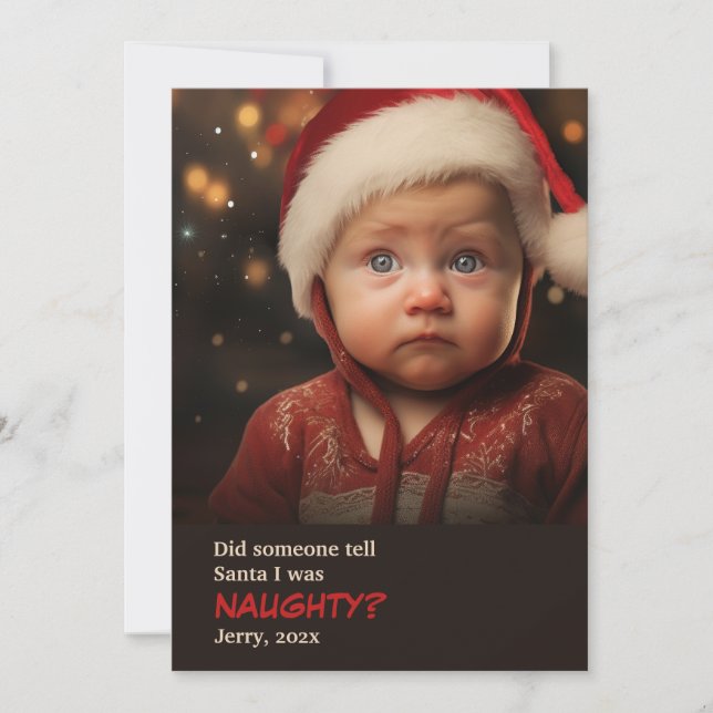 Tarjeta de Navidades de fotografía divertidos de l (Anverso)