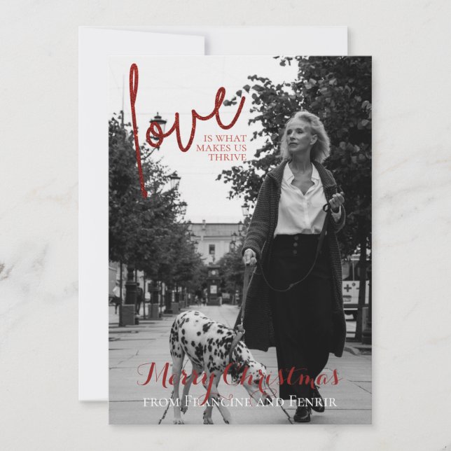 Tarjeta de Navidades de fotografía elegante con es (Anverso)