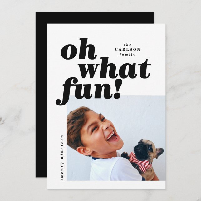 Tarjeta de Navidades de fotografía en bloque de co (Anverso / Reverso)