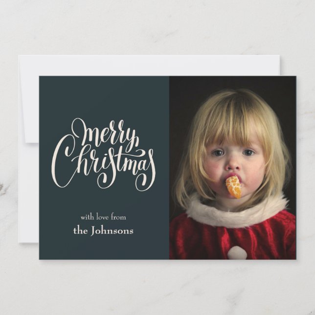 Tarjeta de Navidades de fotografía familiar (Anverso)