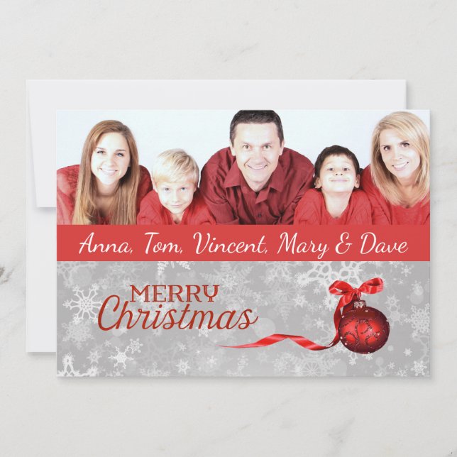 Tarjeta de Navidades de fotografía familiar (Anverso)