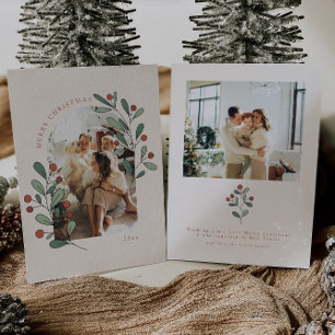 Tarjeta de Navidades de fotografía familiar Boho H