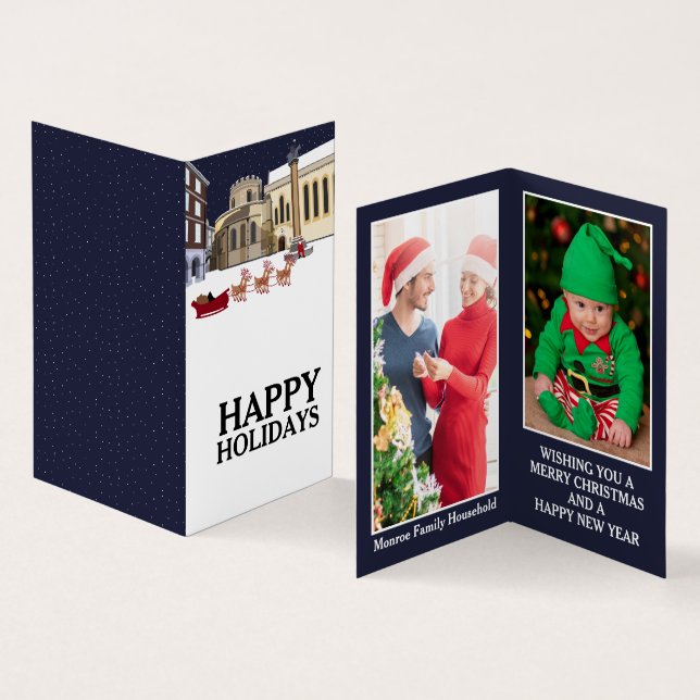 Tarjeta de Navidades de fotografía familiar en San (Interior y exterior)