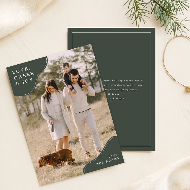 Tarjeta de Navidades de fotografía familiar minima (Subido por el creador)