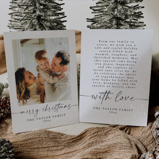 Tarjeta de Navidades de fotografía familiar Minima (Subido por el creador)