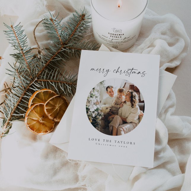 Tarjeta de Navidades de fotografía familiar Minima (Subido por el creador)