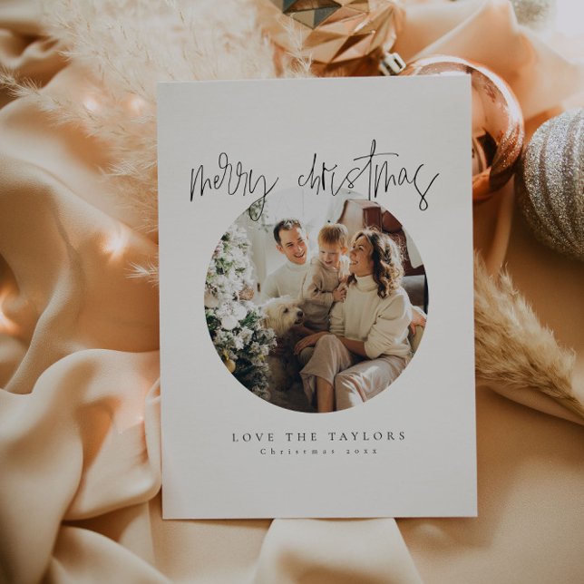Tarjeta de Navidades de fotografía familiar minima (Subido por el creador)