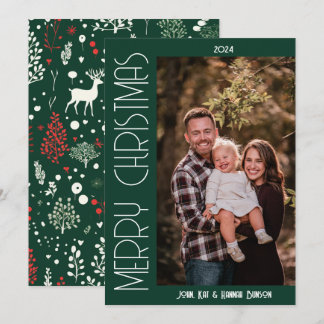 Tarjeta de Navidades de fotografía forestal modern