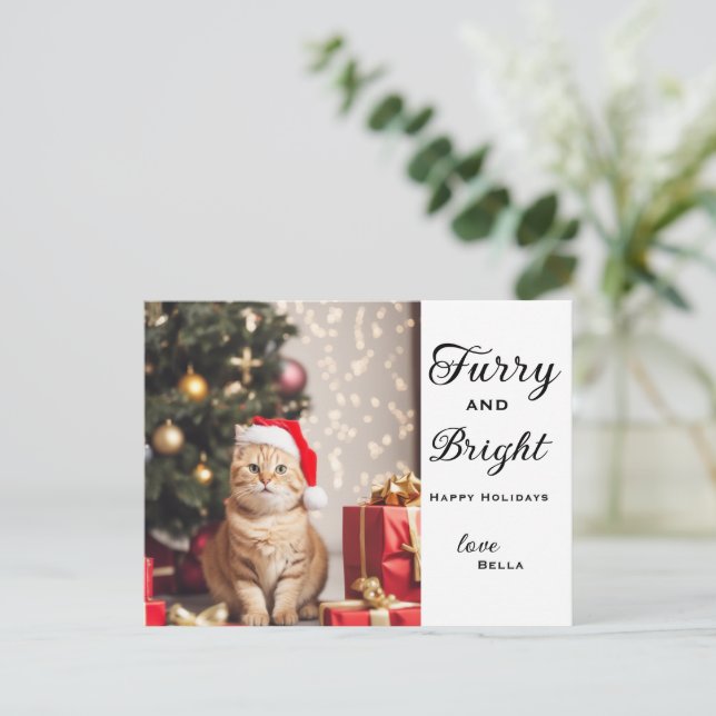 Tarjeta de Navidades de fotografía Mascota persona (Anverso de pie)