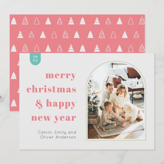 Tarjeta de Navidades de fotografía Minimalista y a (Anverso / Reverso)