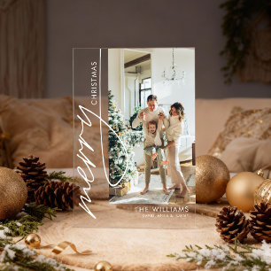 Tarjeta de Navidades de fotografía moderna de moda