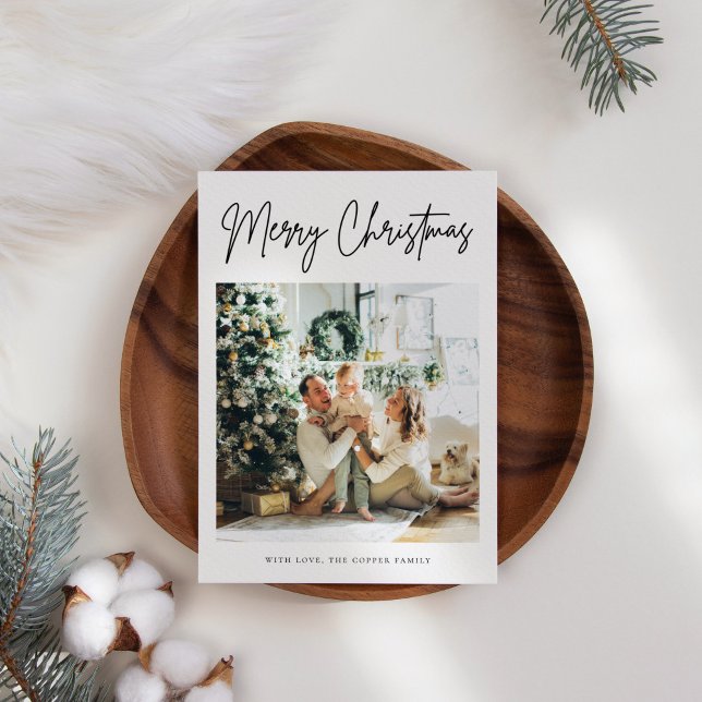 Tarjeta de Navidades de fotografía moderna de moda (Subido por el creador)