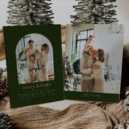 Tarjeta De Navidades De Fotografía Moderna, Verde