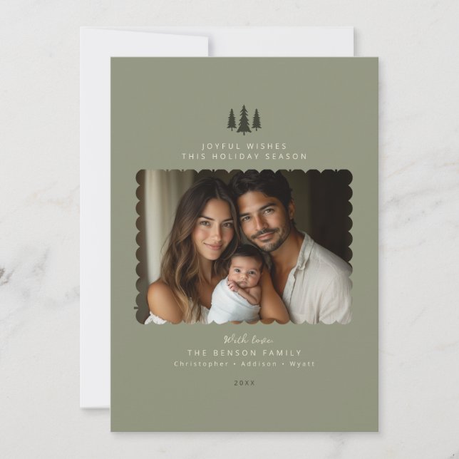 Tarjeta de Navidades de fotografía modernos y Mini (Anverso)