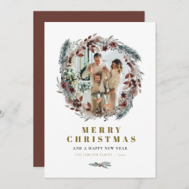 Tarjeta de Navidades de fotografía redonda NOEL Ru
