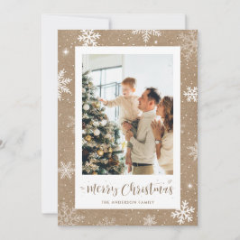 Tarjeta de Navidades de fotografía rustica Kraft S