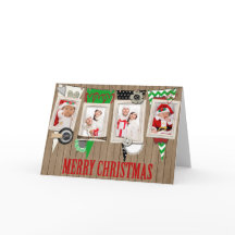 Tarjeta de Navidades de fotografía rústicos por pa