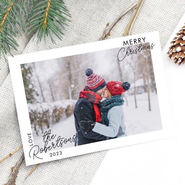 Tarjeta de Navidades de fotografía simple y modern (Subido por el creador)